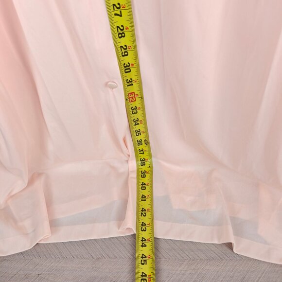 Vintage Vanity Fair Satin Peach Pink Nylon Button-Front Nightgown Size 40 - Picture 6 of 9
